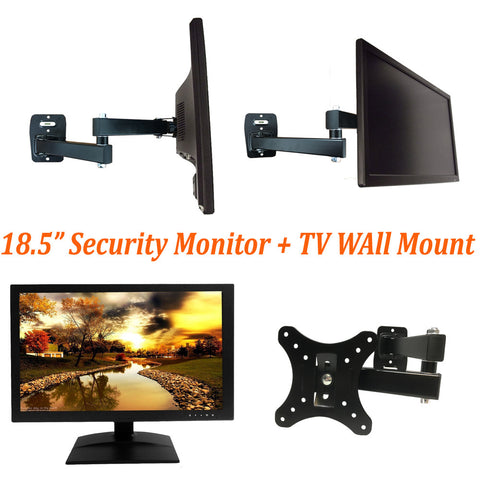 [Package] 1080P 18.5" Security Monitor 2D LED monitor HDMI VGA BNC inputs & BNC output + Wall Mount - 101AVInc.