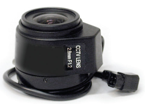 CCTV Security Camera 2.8mm Fixed Lens 1/3" CS Mount F1.2 Auto Iris Wide, Metal Housing